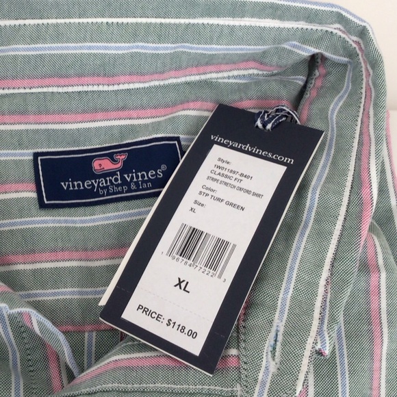 Vineyard Vines Mens Striped Oxford Stretch Long Sleeve Button Down Shirt NWT - Picture 10 of 12